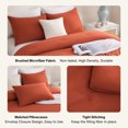 thumbnail image 5 of 3 Pieces Comforter Set, Solid Breathable Quilted Style Bedding Sets, Luxury Fluffy Soft Comforter for All Season (1 Comforter & 2 Pillowcases), Terracotta Queen, 5 of 6