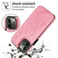 thumbnail image 2 of Dteck for iPhone 16 Pro Wallet Case with Card Holder, Embossed Floral PU Leather Kickstand Card Slots Case, Double Magnetic Clasp and Durable Shockproof Cover, Red, 2 of 9