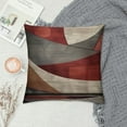 thumbnail image 2 of COMIO Abstract Spiral Throw Pillow Covers Retro Burgundy Red Gray Geometric Stripes Lines Cushion Covers for Teens Men Women Modern Simple Style Cushion Cases for Living Room Couch, 2 of 5