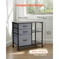 thumbnail image 3 of VEVOR Metal File Cabinet, Mobile Filing Cabinet with 3 Fabric Drawers and 2 Open Shelves, Wooden Vertical Filing Storage Cabinets with Wheels for Letter, A4, Legal Size File, Easy Assembly, Brown, 3 of 9