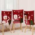 thumbnail image 2 of Fundas para sillas navideñas con patrón de cartón de muñeco de nieve de Papá Noel, fundas para sillas de felpa, decoración para fiesta de Navidad, 2 of 4