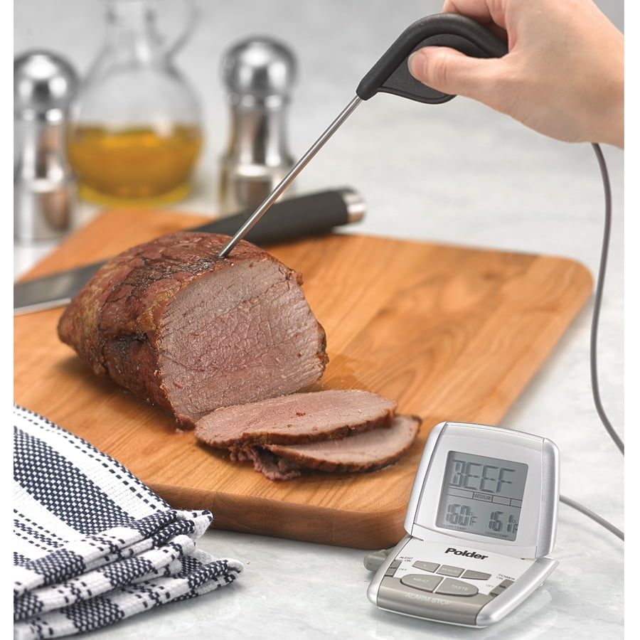 Polder Progress In Oven Thermometer With Ultra Probe, White