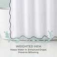 thumbnail image 3 of Unique Bargains Boho Wavy Trim Shower Curtain Sets with 12 Hooks White 72"W x 72"L, 3 of 7
