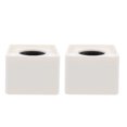 thumbnail image 4 of Shisuyan 2Pcs ABS Square Cube Shaped Interview KTV Microphone Station Logos (White), 4 of 9