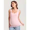 thumbnail image 3 of Maternity Tank Tops with Lacetrim Summer Sleeveless Pregnancy Shirts Cotton Ribbed, 3 of 5