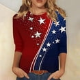 thumbnail image 2 of WERYOUNG Casual Patriotic Graphic T Shirt For Women 250th Anniversary Celebration T-Shirts 3/4 Sleeves Crew Neck Tee Outdoor Activities Comfortable Top, 2 of 4