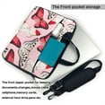 thumbnail image 3 of PUREYAH Laptop Case Bag with Compartments for Women, Red White Butterflies Pink Background Lightweight Computer Tote Bag for Men Travel Work 15.6 inch, 3 of 7
