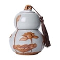 thumbnail image 1 of Gourd Tea Caddy With Airtight Lid And Carrying Handle Ceramic Loose Tea Storage Tin For Coffee Sugar, Nuts, Herb, Spice, 1 of 6