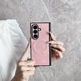 thumbnail image 3 of Allytechgroup Case for Samsung Galaxy Z Fold 3 with Screen Protector & Hinge Protection, Compatible with MagSafe Slim PU Leather Lightweight Shockproof Protective Wireless Charging Phone Shell, Pink, 3 of 12