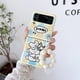 thumbnail image 2 of Funda de teléfono coreana con colgante de cuentas para Samsung Galaxy Z Flip 4 3 z flip3 Flip4 5G, Fundas protectoras con dibujos de perros, Funda dura Fivean unisex, 2 of 2