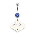thumbnail image 1 of Belly Button Ring with Heart Dangle and Cubic Zirconia Stone 14g, 1 of 7