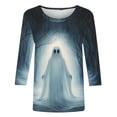 thumbnail image 4 of Edvintorg Blouse Tops for Women Halloween Printed Crew Neck 3/4 Sleeve Casual Pullover Shirt Plus Size Fashion Womans Clothes S-5XL Multicolor, 4 of 5