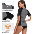 thumbnail image 2 of Women's Banded Crewneck UPF 50+ Swimwear Rash Guard Colorblock Short Sleeve Surfing Bath Tops, 2 of 6