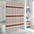 thumbnail image 5 of Shower Curtain Brown Stripes Bathroom Curtains with Hooks, Waterproof Fabric Grey Khaki Classic Striped Bath Shower Curtains Set for Bathroom Bathtubs Decor 36x72 Inch, 5 of 9