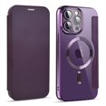 thumbnail image 1 of Funda de cuero con ranura para tarjetas para iPhone 14 Pro Max Plus 13 12 11Pro Max, funda protectora transparente con tapa y soporte de carga inalámbricaFor iPhone 11 Gao Jinjia LED, 1 of 2
