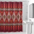 thumbnail image 2 of Abstract Stripes Shower Curtain, Red Yellow Aztec Native Tribal Stripes Geometric Waterproof Shower Curtain Set with 12 Hooks Lightweight Bath Curtains Fabric Bathroom Decor 72x72 Inches, 2 of 9