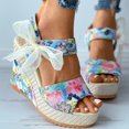 thumbnail image 4 of HWRETIE Ankle-tie Beach Sandals - Fashion Women Solid Summer Ladies Bandage Sandals Slope Heel Casual Beach Shoes Wedge Heel Sandals, 4 of 7