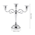 thumbnail image 4 of Eddwiin 2 Colores 3 Brazos candelabro de Metal candelabro de Estilo Europeo candelabro de Boda decoración del hogar(Plata), 4 of 4