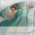 thumbnail image 4 of 3 Piece Green Brown Ombre Duvet Cover Set Queen Size,Microfiber Comforter/Quilt Cover with Corner Ties and 2 Pillowcases,Modern Geometric Abstract Aesthetic Cream Soft Bedding with Zipper Closure, 4 of 8