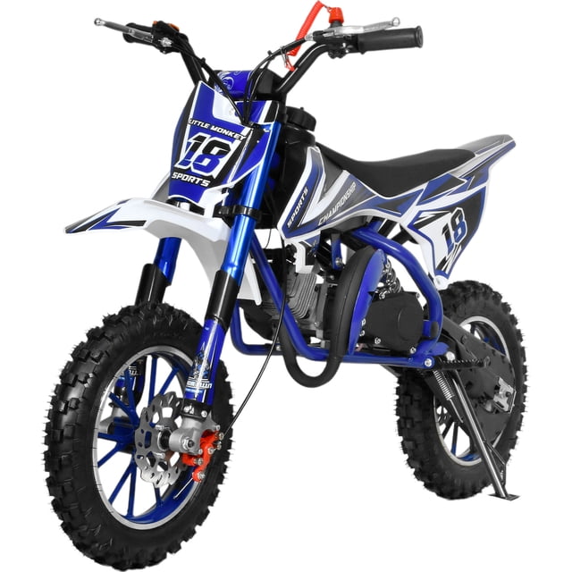 Moto Cross Pocket Montable Niños Motor Gasolina 45km/h Azul Little Monkey