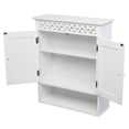 thumbnail image 4 of Bathroom Storage Cabinet, Wall Mounted Storage Cabinet with Carved Double Doors and Shelves, Modern Space Saving Hanging Storage Cupboard, Home Wall Storage Cabinet for Bathroom Washroom, White, D1747, 4 of 10