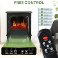 thumbnail image 4 of Freestanding Electric Fireplace Heater, 26" Single Door Indoor Fireplace Heater with 3D Realistic Flame Effect, Overheating Safe Design, 12H Timer&Remote Control, 750W/1500W, Black, 4 of 8