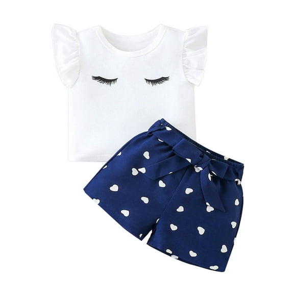 Cathalem Girls Girls T-Shirt Shorts Set Vêtements Shorts Fashion Tight pour Blanc D