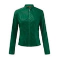 thumbnail image 3 of LYXSSBYX Womens Long Sleeve Dress Hot Sale Clearance Women Ladies Lapel Motor Jacket Coat Zip Biker Short Punk Cropped Tops, 3 of 6