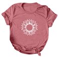 thumbnail image 2 of Pompotops Mode Femmes Été Col Rond Manches Courtes Imprimé Casual T-shirt Blouse, 2 of 3
