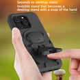 thumbnail image 3 of Dteck for iPhone 16 Pro Max Case with Hidden Stand, Military Grade Drop Protection EVA Shockproof Protective Phone Case for iPhone 16 Pro Max,Black, 3 of 7