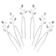thumbnail image 1 of Horquillas para el pelo de novia de cristal, horquillas para el pelo en forma de U para bodas, accesorios para el pelo con diamantes de imitación, horquillas para el pelo con flores, 1 of 6