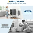 thumbnail image 5 of 24" Wide Washer and Dryer Pedestals with Pullout-Shelf, 21" Hight Laundry Pedestal with Adjustable Anti-Vibration Pads, Drain Pan and Hose, 800 lbs Capacity, White, 5 of 6