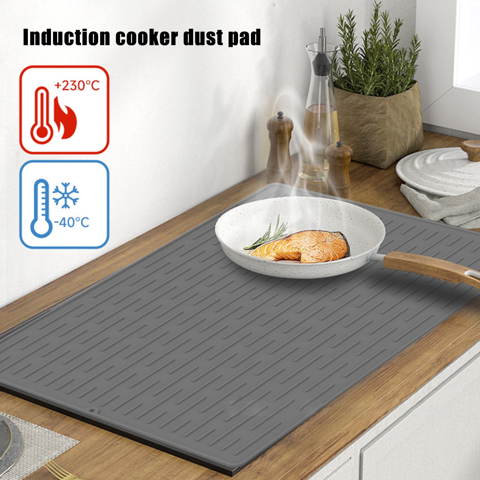 Sylvtty Silicone Stove Mat for Glass Top Stove Anti-Scald Heat Resistant Kitchen Drying Mat Glass Cooktop Protector Extra Large Stove Cover Mats