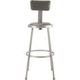thumbnail image 5 of National Public Seating NPS® 30"Heavy Duty Vinyl Padded Steel Stool With Backrest, Grey, 5 of 5