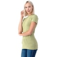 thumbnail image 4 of Simply Fashion Basic Crewneck Short Sleeve T-Shirts - Stretch Cotton Spandex,Sage,Medium, 4 of 4
