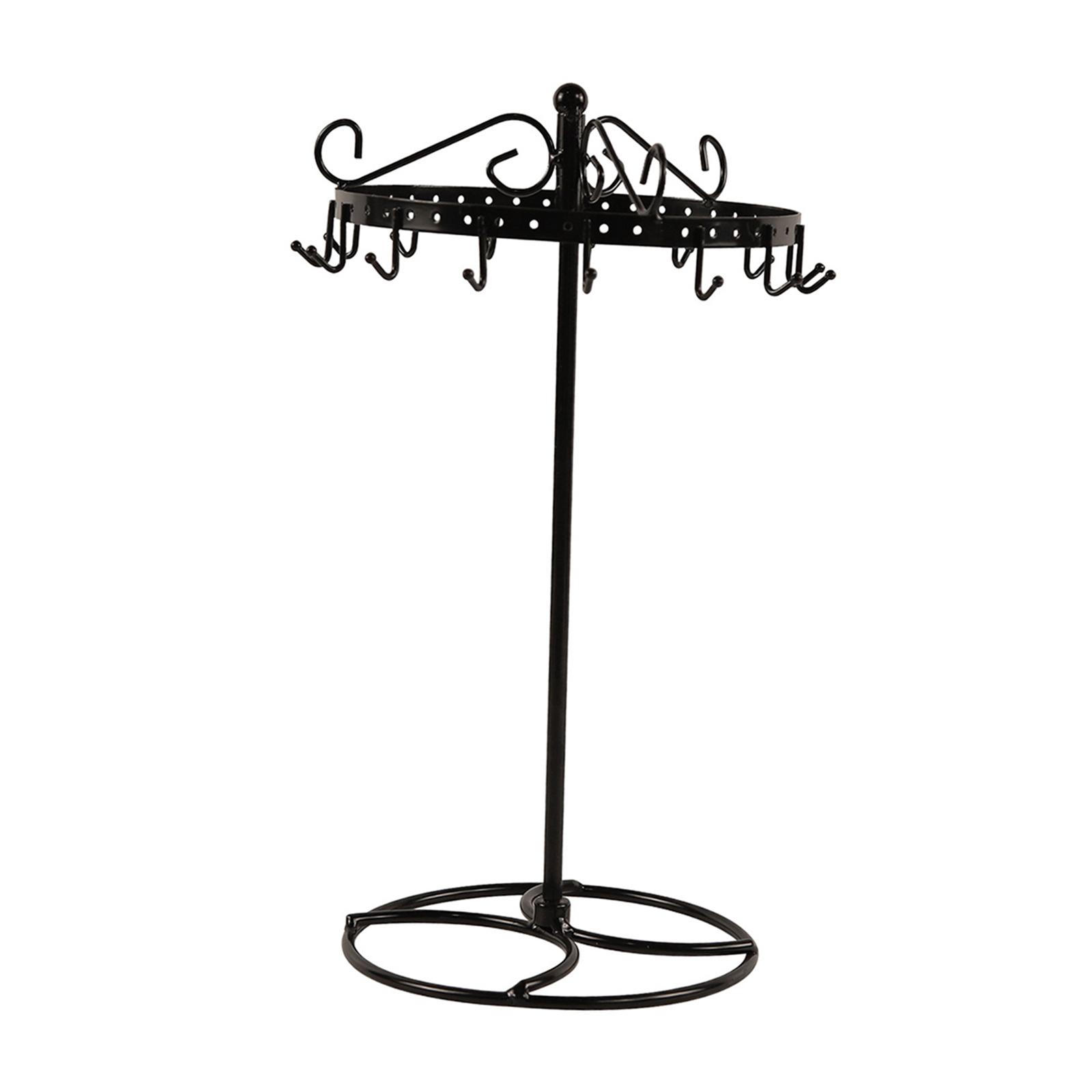 FVDPWYE Necklace Holder Organizer,Necklace Organizer Home Room Deocr Hanger with 15 Hooks Jewelry Display Tree for Keychain Necklaces Black