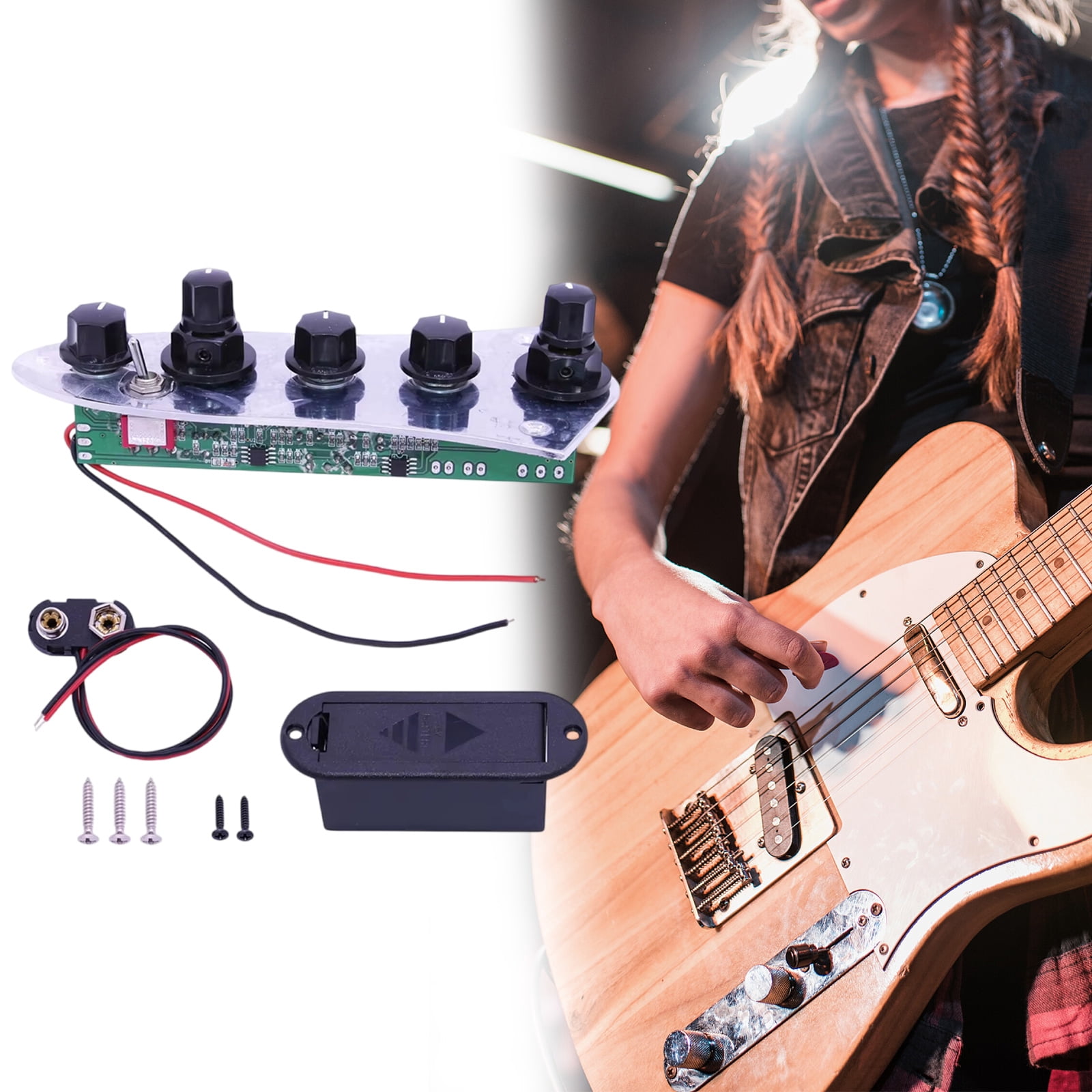 Guitar Prewired Harness 5 Way Prewired Loaded Prewired Control Plate Harness Converter Knobs Replacement for Guitar Part