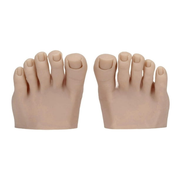 Maniquí de uñas móvil para práctica de arte, modelo de pie falso, exhibición de medio pie Color de piel oscuro