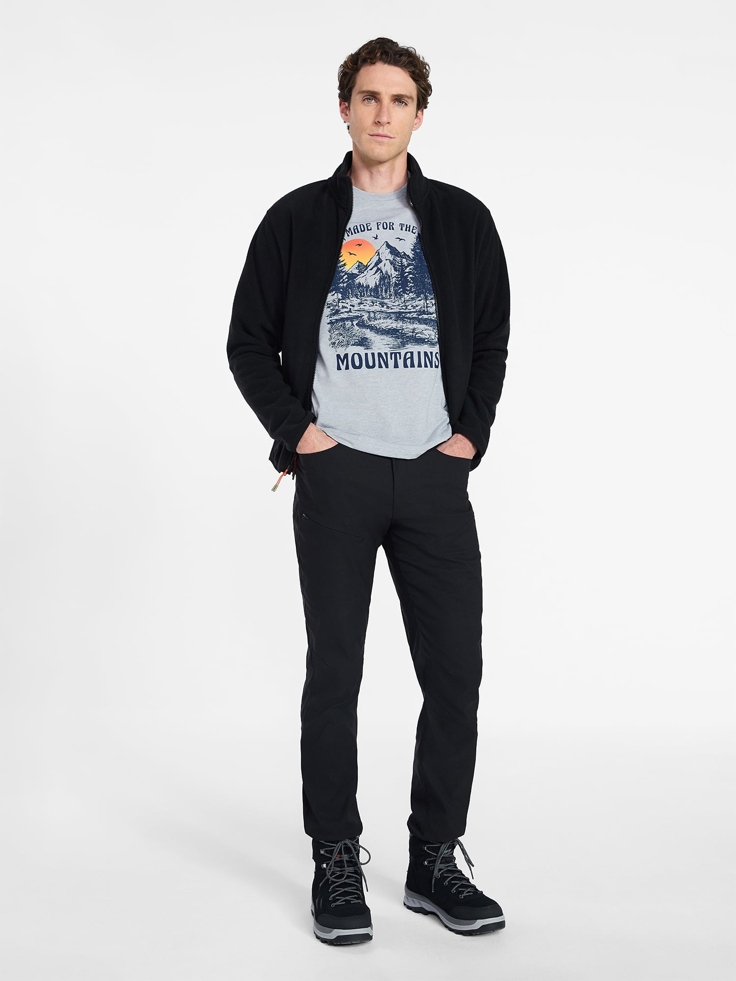 Ozark Trail Men's Active Graphic Tee with Short Sleeves, Sizes S-3XL