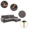 thumbnail image 4 of Sectional Sofa Couch with Sturdy Metal Feet, 3-Seater Chenille Sofa with Chaise, L-Shaped Modular Couch with Soft Padded Seat for Living Room, Bedroom, Easy Assembly, 4 of 7
