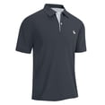 thumbnail image 5 of LTTVQM Polo Shirts for Men Short Sleeve Classic Fit Button Down Golf Shirts Loose Fit Breathable T-Shirt Performance Business Clothing Dark Gray 2XL, 5 of 8