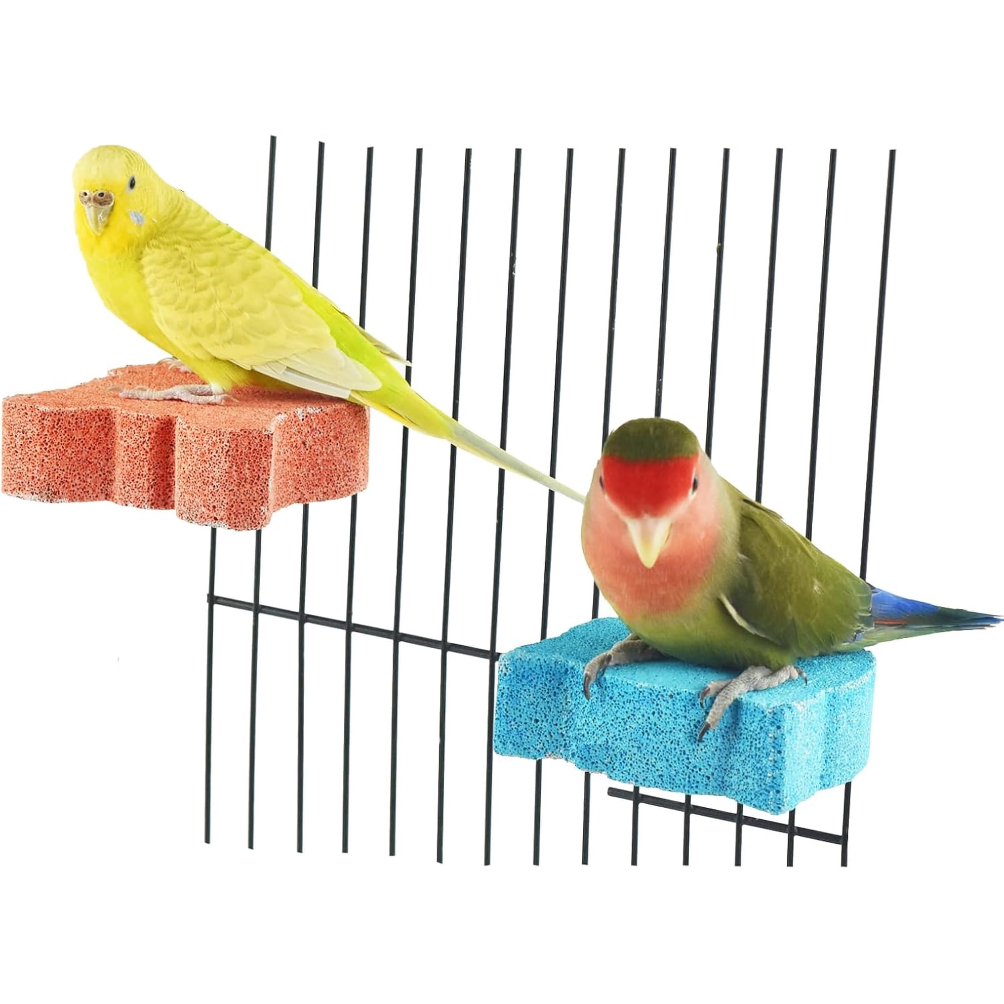 2Pcs Bird Beak Grinding Stone Perch Parrot Calcium Chewing Claw Trimmer Toy
