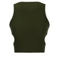 thumbnail image 3 of USSUMA Womens Tank Tops Tops for Women Trendy Women's Summer Sports Short Solid Color Navel-Baring Hollow Sleeveless Knitted Round Neck Tops Holiday Saving Womens Tops Solidcolor, 3 of 5