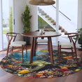 thumbnail image 3 of Round Rugs 5Ft, Summer Turtle Round Area Rug Washable Indoor Throw Carpet, Beach Ocean Coral Colorful Tropical Fish Soft Non Slip Circle Rug for Cabinet Bathroom Home Decor Aesthetic, 3 of 8