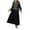 Black, variant on Xuniizn Muslim Dresses for Women, Maxi Long SLeeve V Neck Embroidery Fall Loose Dress, Soft Comfy Elegant Ethnic Dress
