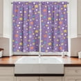 thumbnail image 2 of Kids Girls Curtains 2 Panels Set, Party Themed Graphic Pattern with Snowflakes Stars with Large and Small Dots, Window Drapes for Living Room Bedroom, 55W X 39L Inches, Multicolor, by Ambesonne, 2 of 3