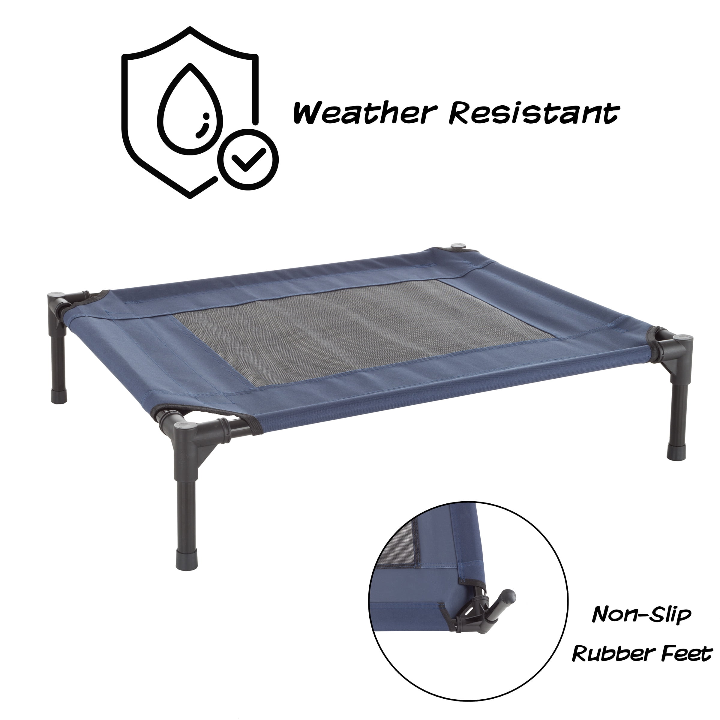 PETMAKER 30x24-Inch Elevated Dog Bed - Indoor/Outdoor Cot for Pets (Blue)