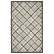 SAFAVIEH Trace Millicent Geometric Wool Area Rug, Dark Grey/Light Grey, 4' x 6'