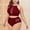 Wine Red, variant on Plus Size Two Piece Bikini Set with Tummy Control and Cheeky Bottom XL To 5XL Summer Swimwear for Women High Neck Mesh Waist Leopard Print Swimsuit