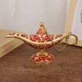 thumbnail image 3 of Lámpara de Aladdín Retro europea, artesanías de Metal, luz de deseos, estufa de aromaterapia, adornos de tetera, decoración delicada para el hogar, regalo, 3 of 5